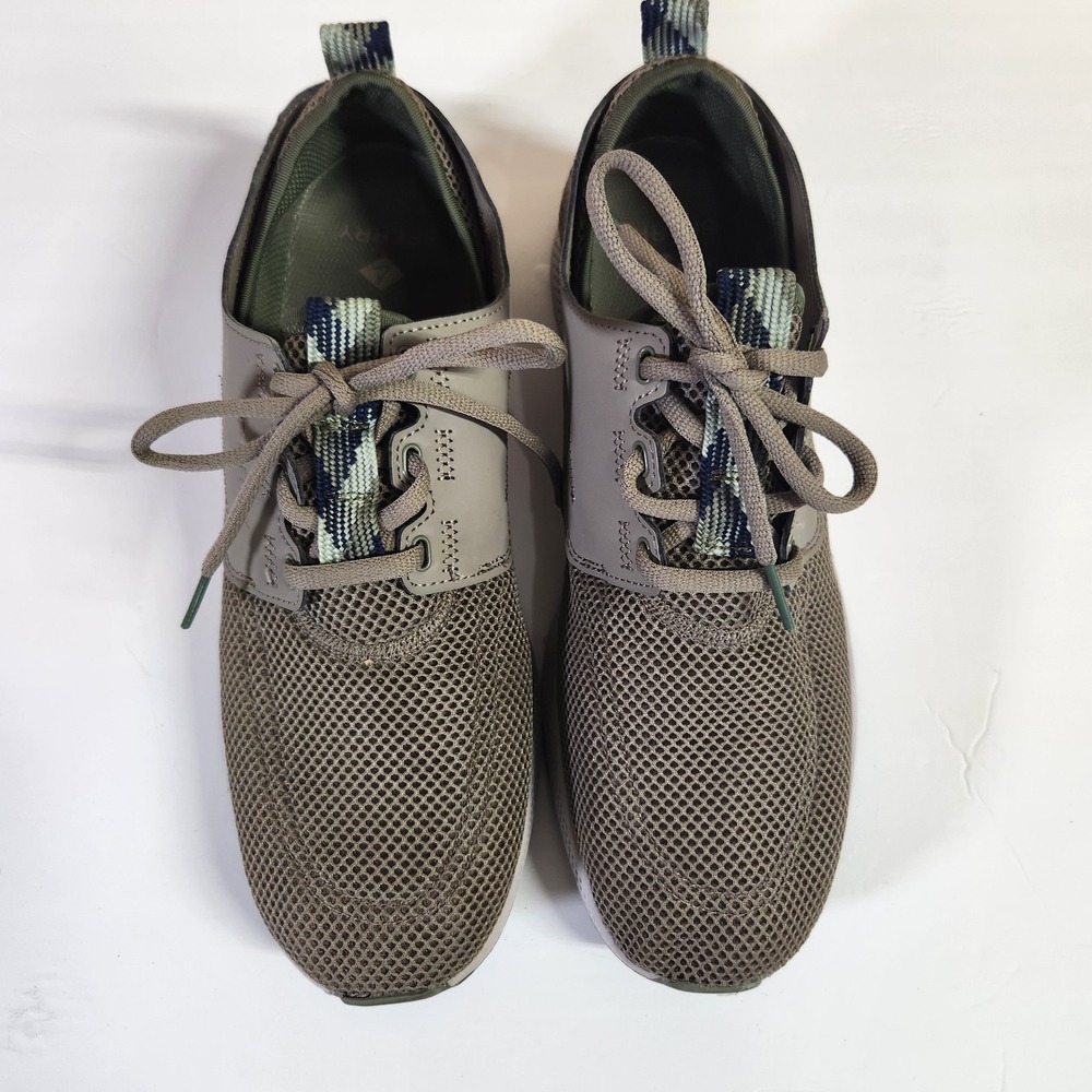 Mens Sperry  7 Seas  Sport  Cupsoles Fishing Tan And Green Water Shoes Summer‎